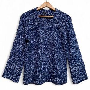 Talbots Women's Navy Speckled Knit Pullover Sweater Size Small